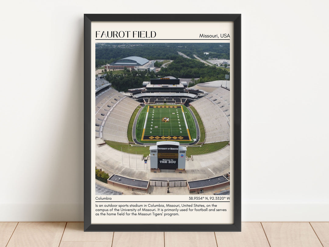 Faurot Field Stadium Football Minimal Wall Art