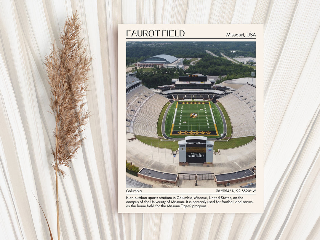 Faurot Field Stadium Football Minimal Wall Art