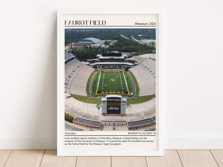 Faurot Field Stadium Football Minimal Wall Art