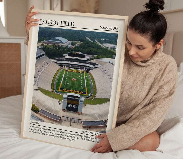 Faurot Field Stadium Football Minimal Wall Art