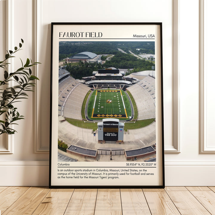 Faurot Field Stadium Football Minimal Wall Art