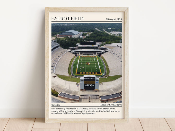 Faurot Field Stadium Football Minimal Wall Art