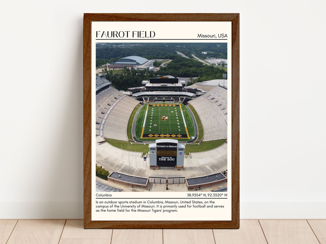 Faurot Field Stadium Football Minimal Wall Art