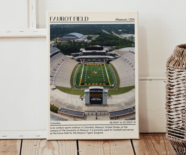 Faurot Field Stadium Football Minimal Wall Art