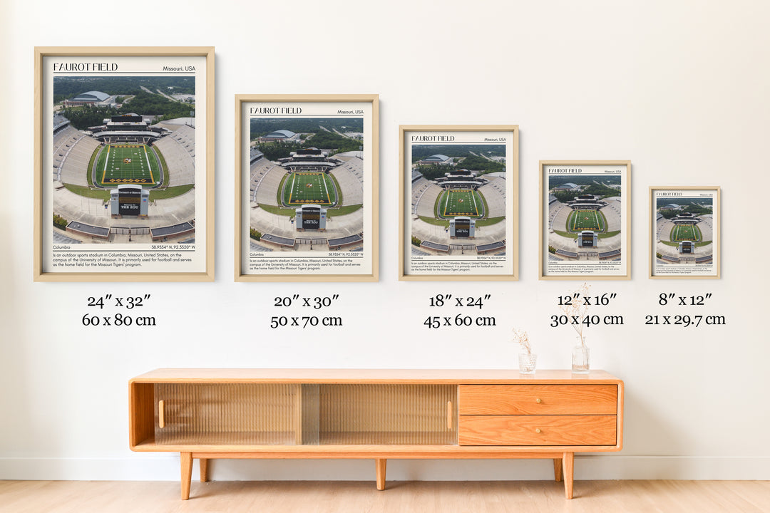 Faurot Field Stadium Football Minimal Wall Art