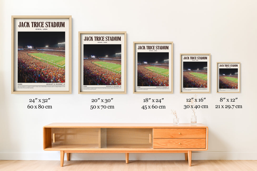 Jack Trice Stadium Football Retro Wall Art