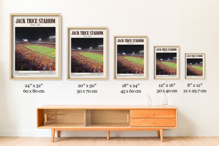 Jack Trice Stadium Football Retro Wall Art