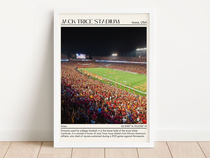 Jack Trice Stadium Football Minimal Wall Art