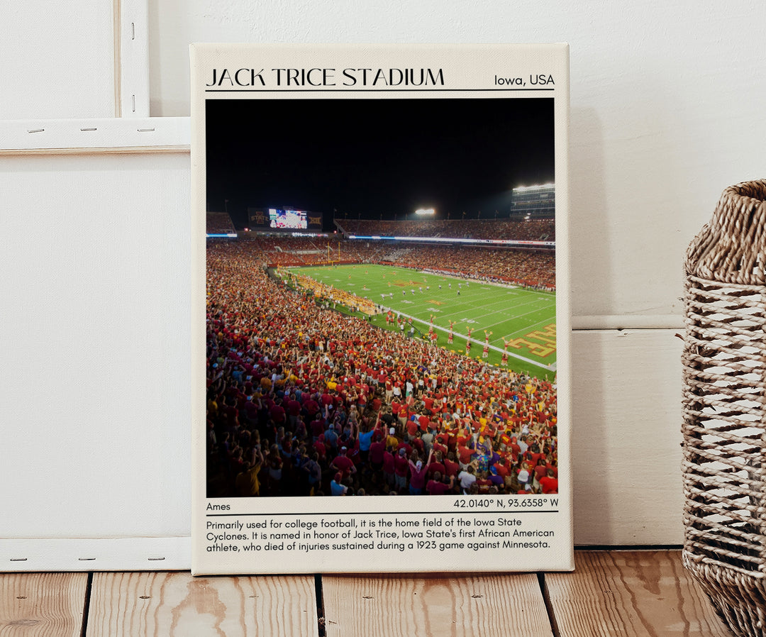 Jack Trice Stadium Football Minimal Wall Art