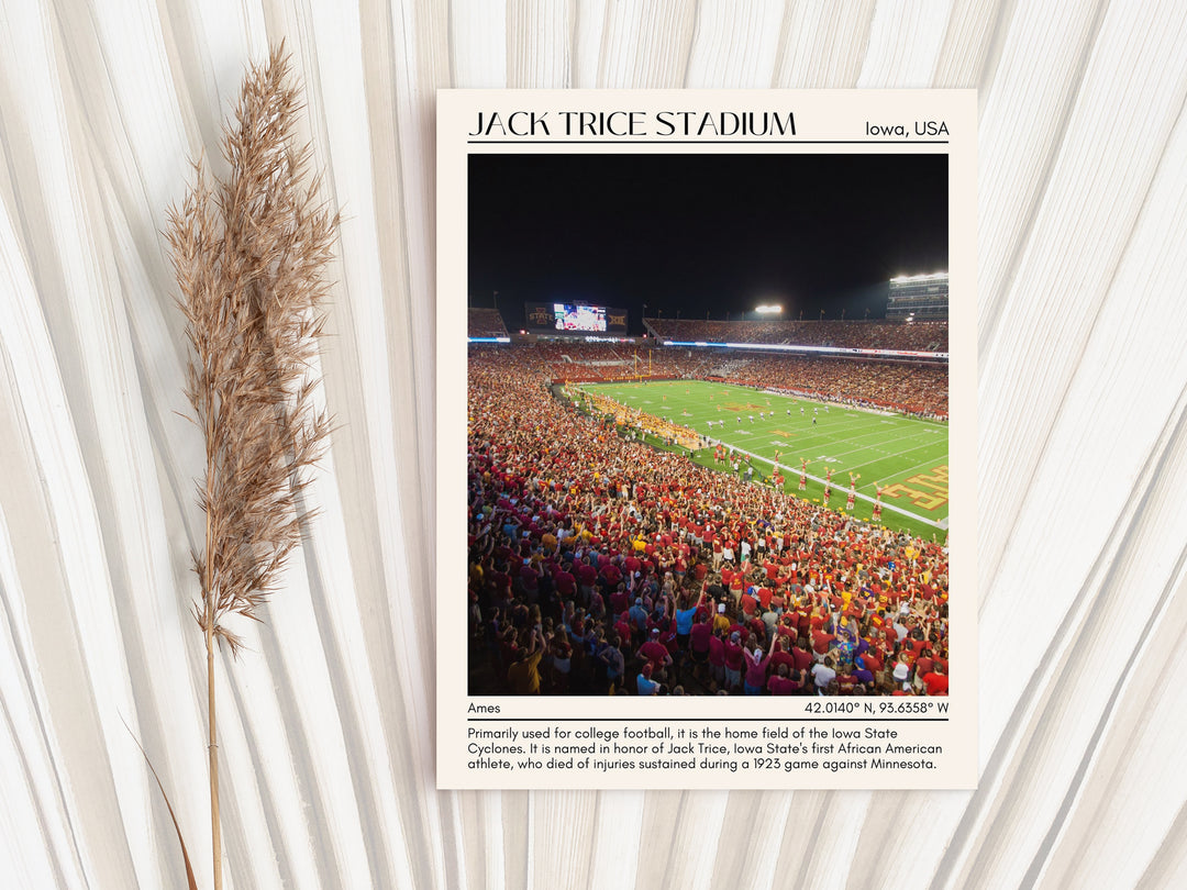 Jack Trice Stadium Football Minimal Wall Art