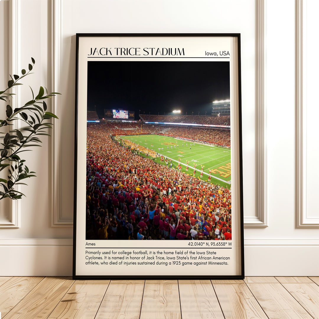 Jack Trice Stadium Football Minimal Wall Art