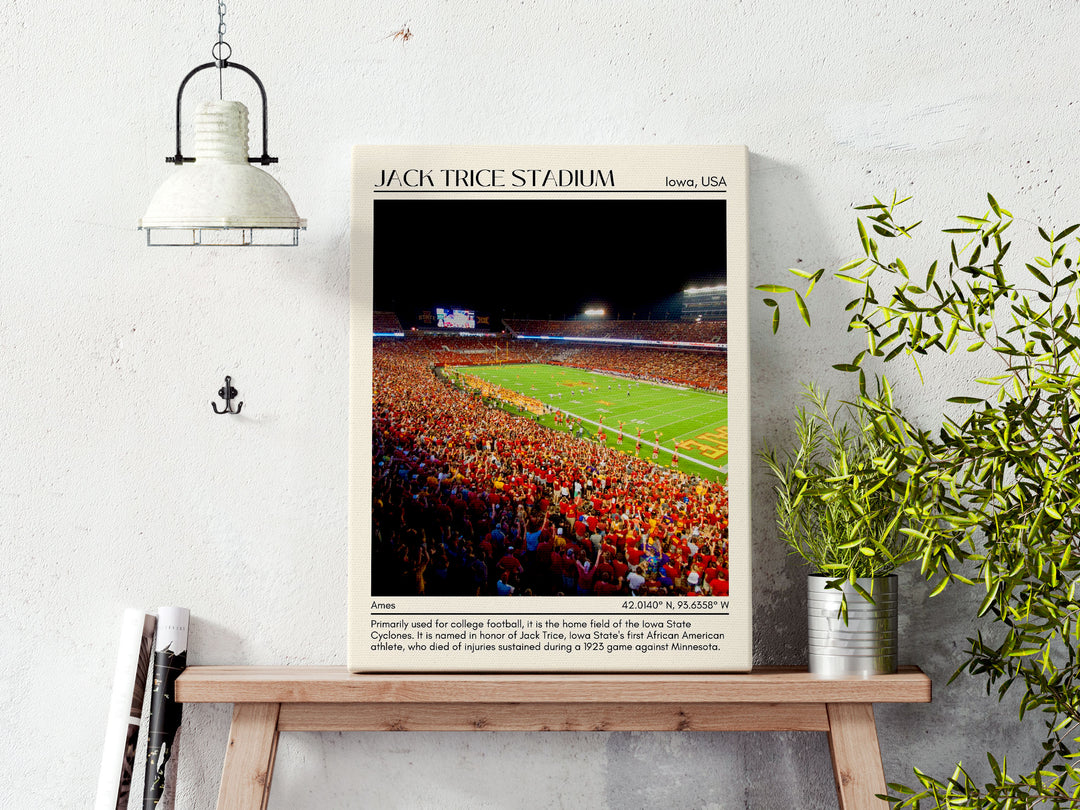 Jack Trice Stadium Football Minimal Wall Art