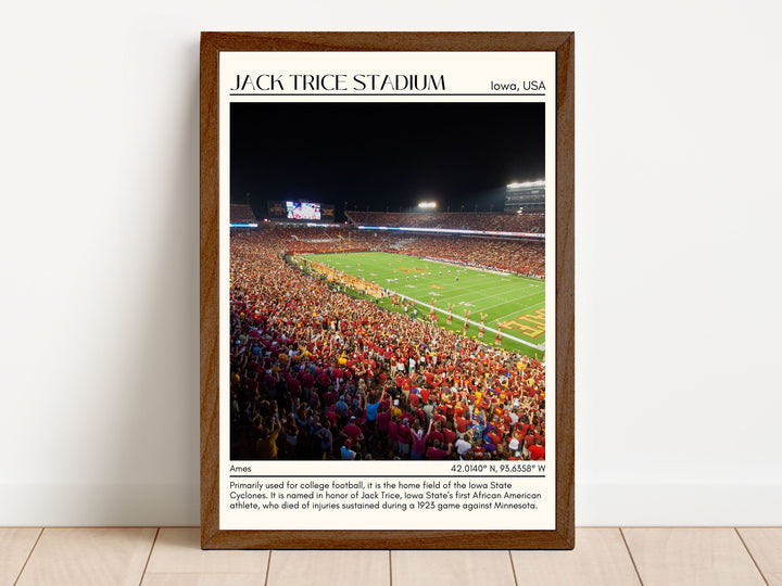 Jack Trice Stadium Football Minimal Wall Art