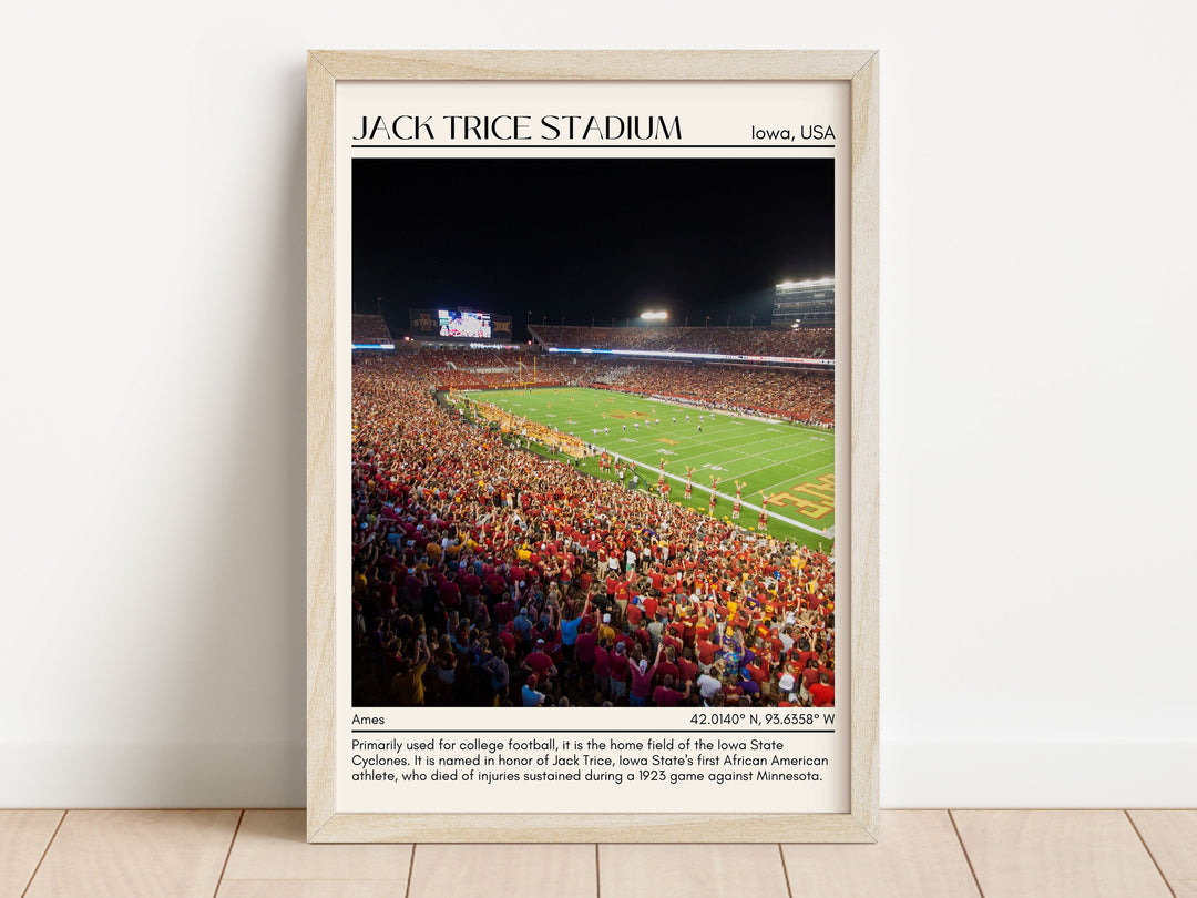 Jack Trice Stadium Football Minimal Wall Art