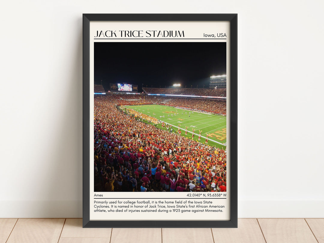 Jack Trice Stadium Football Minimal Wall Art