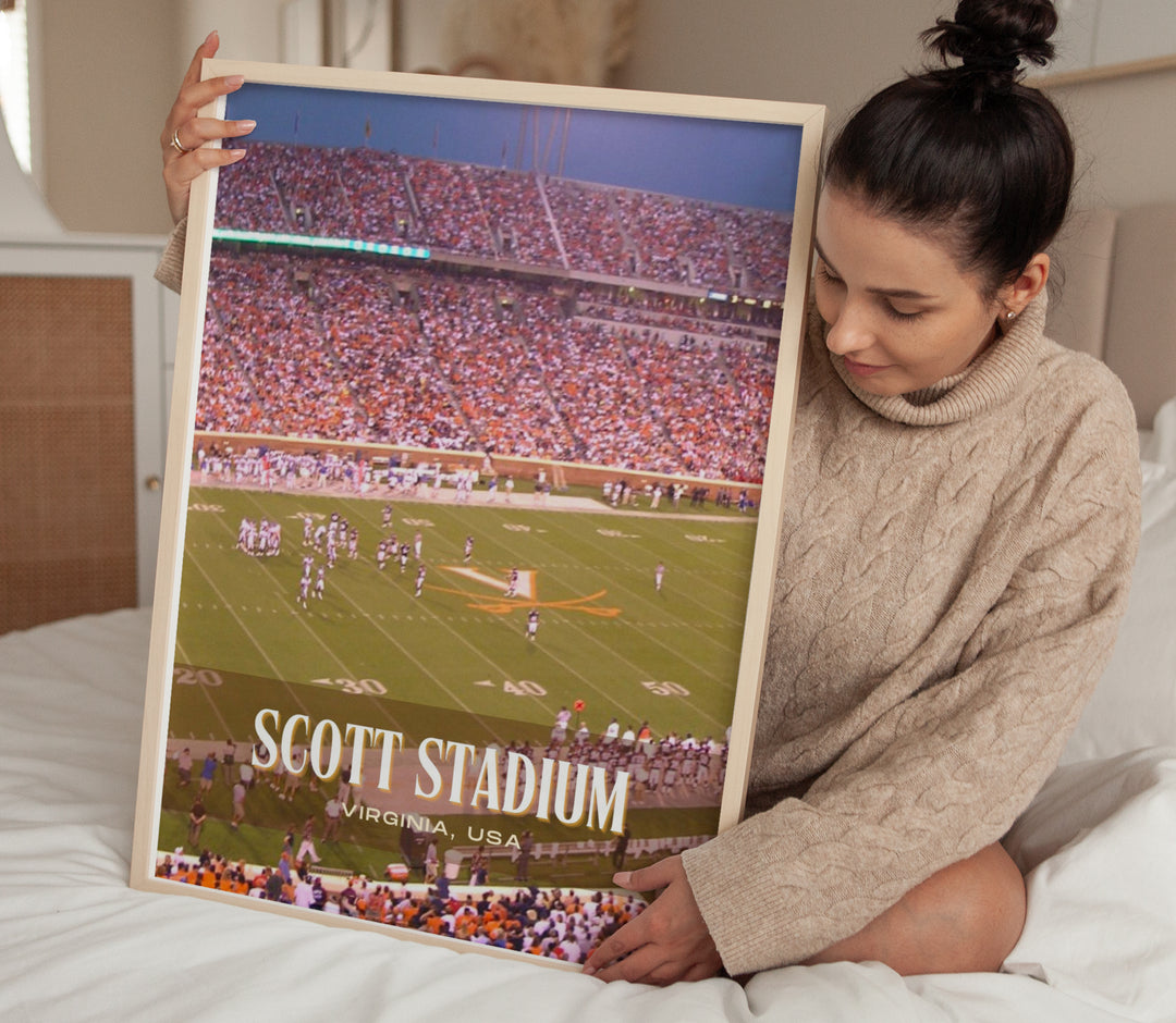 Scott Stadium Football Wall Art