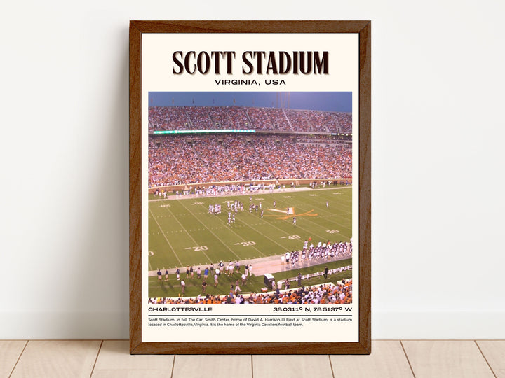 Scott Stadium Football Retro Wall Art