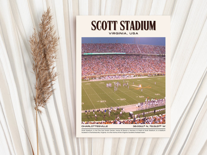 Scott Stadium Football Retro Wall Art