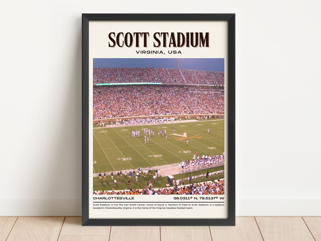 Scott Stadium Football Retro Wall Art