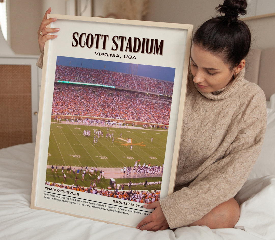 Scott Stadium Football Retro Wall Art