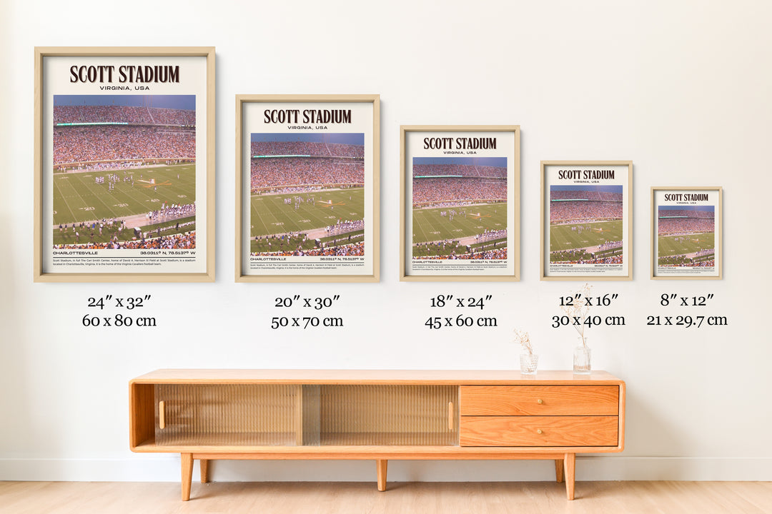 Scott Stadium Football Retro Wall Art