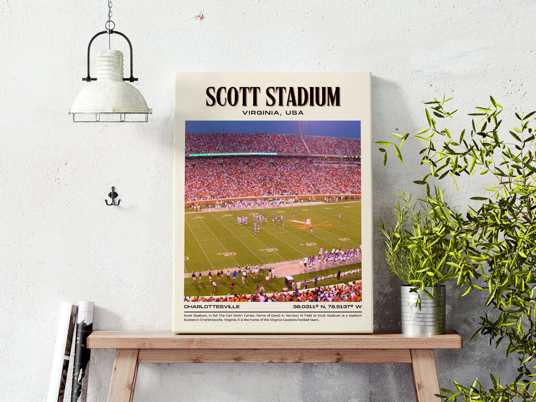 Scott Stadium Football Retro Wall Art