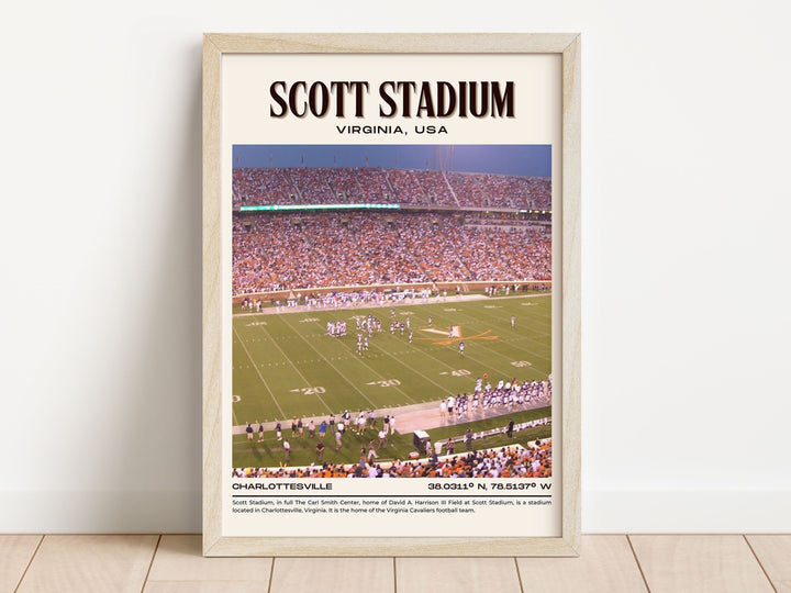 Scott Stadium Football Retro Wall Art