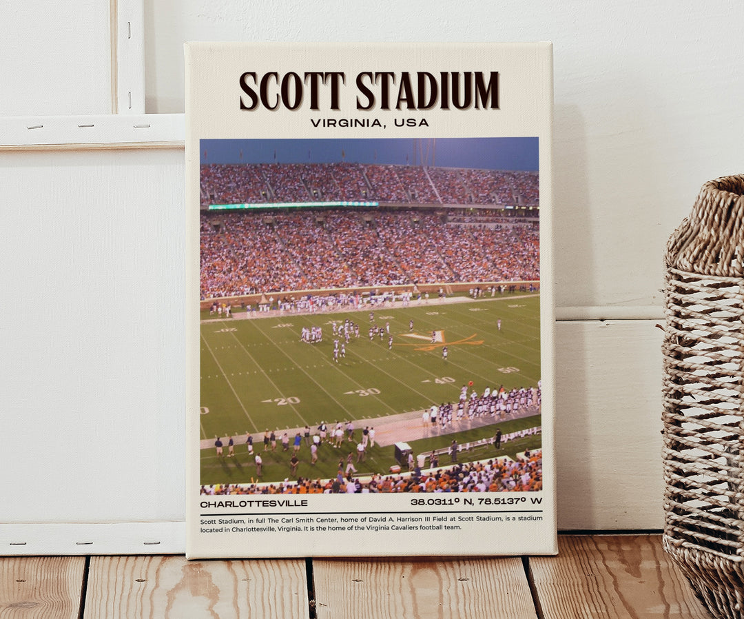 Scott Stadium Football Retro Wall Art