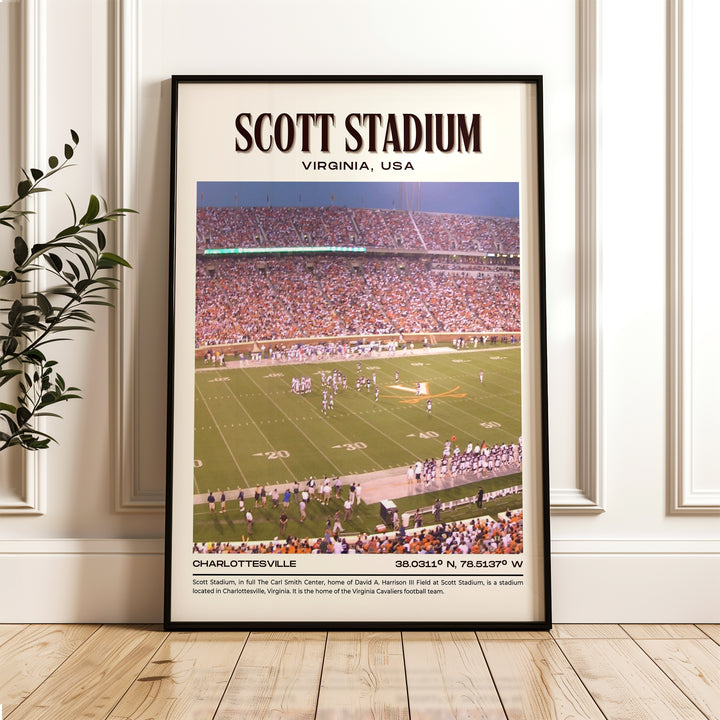 Scott Stadium Football Retro Wall Art