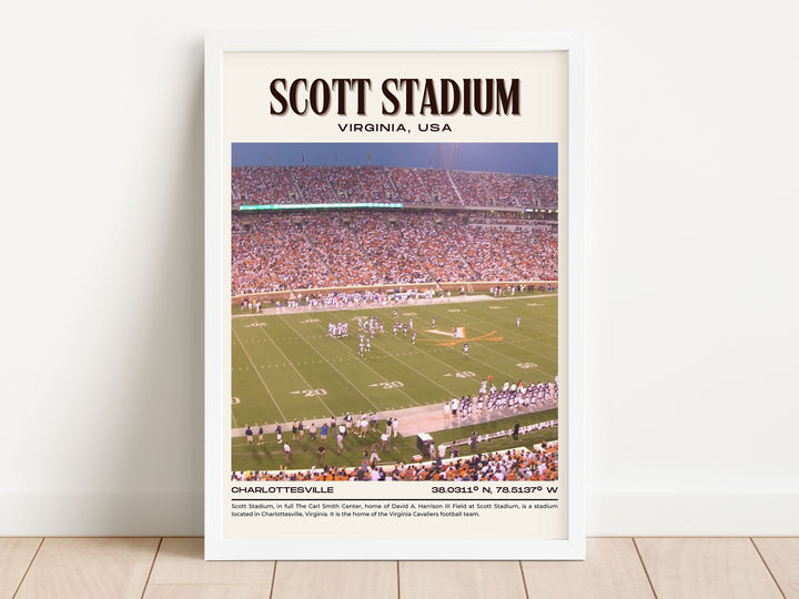 Scott Stadium Football Retro Wall Art