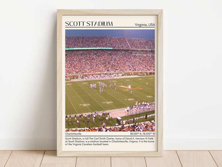 Scott Stadium Football Minimal Wall Art