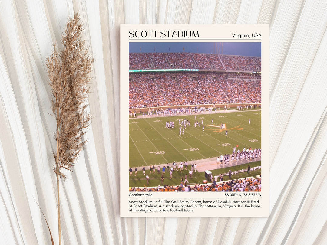 Scott Stadium Football Minimal Wall Art