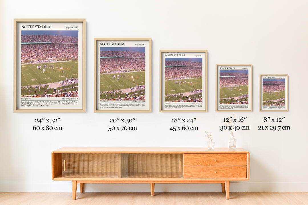 Scott Stadium Football Minimal Wall Art