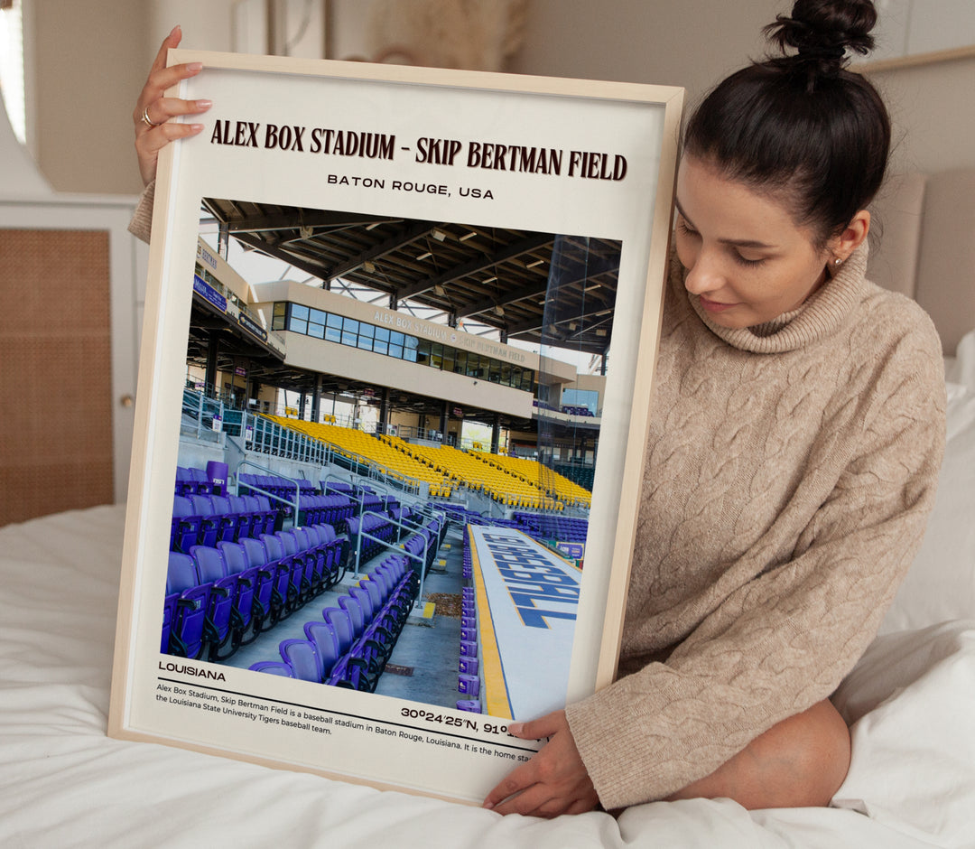 Alex Box Stadium - Skip Bertman Field Baseball Retro Wall Art