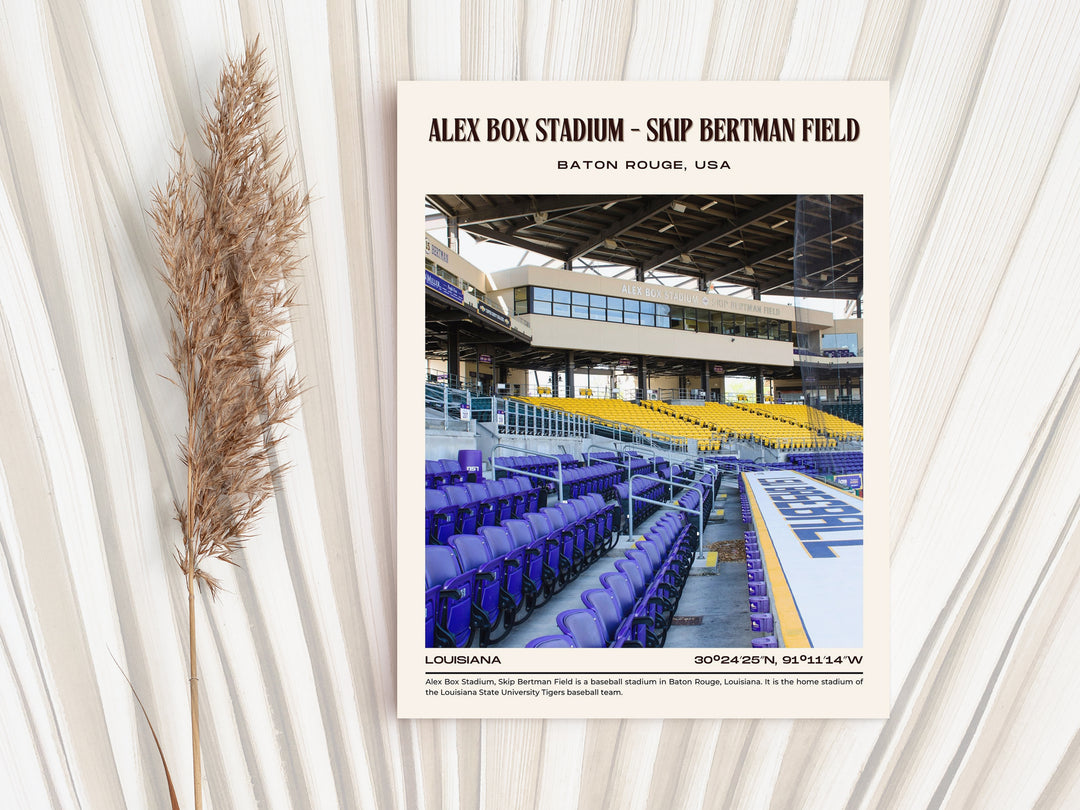 Alex Box Stadium - Skip Bertman Field Baseball Retro Wall Art