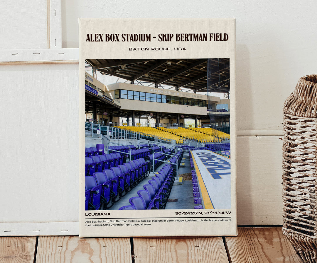 Alex Box Stadium - Skip Bertman Field Baseball Retro Wall Art