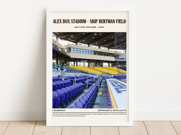 Alex Box Stadium - Skip Bertman Field Baseball Retro Wall Art