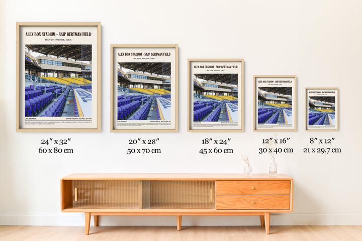 Alex Box Stadium - Skip Bertman Field Baseball Retro Wall Art