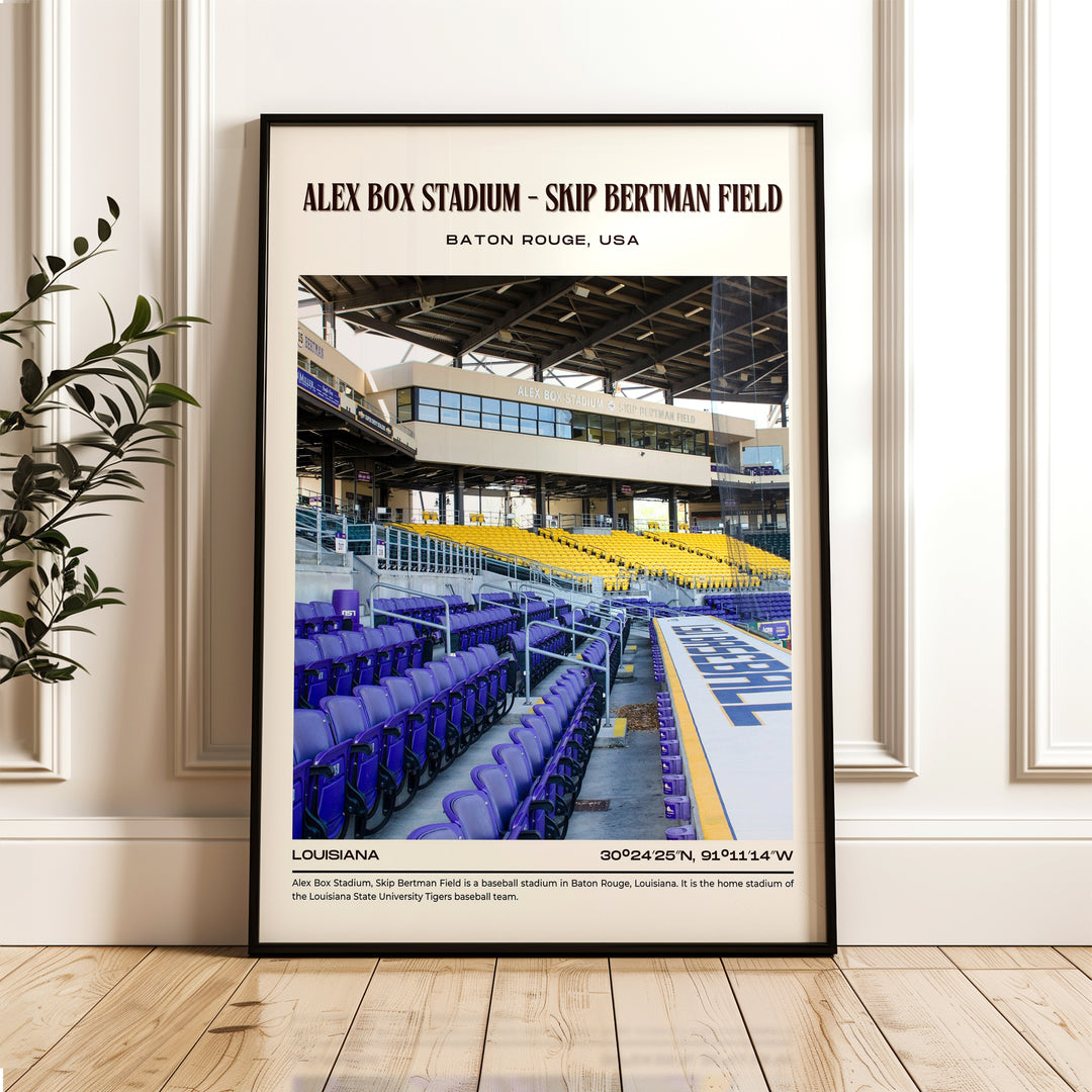 Alex Box Stadium - Skip Bertman Field Baseball Retro Wall Art