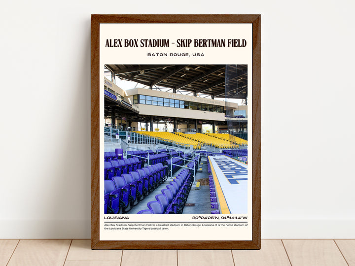 Alex Box Stadium - Skip Bertman Field Baseball Retro Wall Art