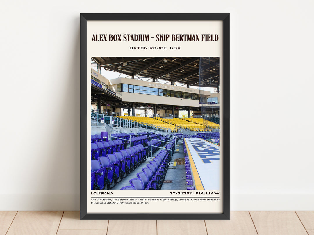 Alex Box Stadium - Skip Bertman Field Baseball Retro Wall Art