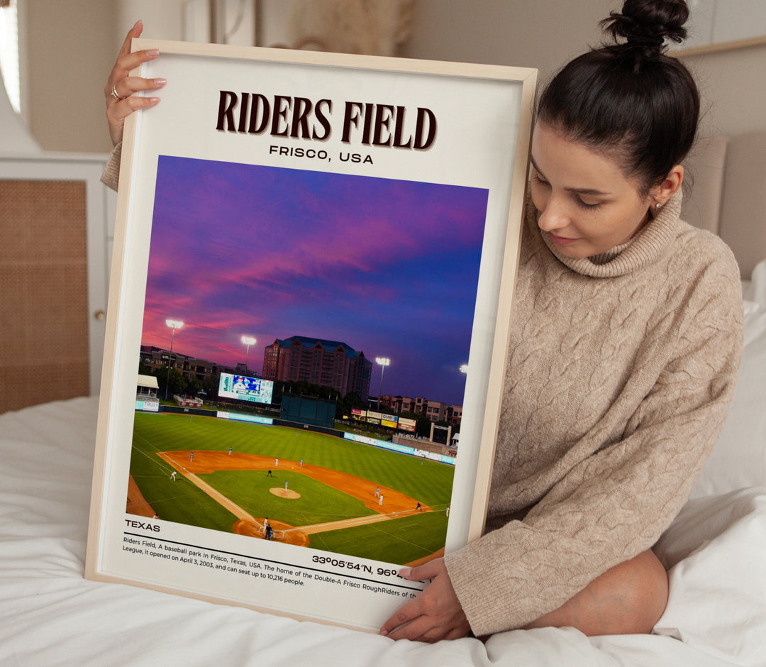 Riders Field Stadium Baseball Retro Wall Art