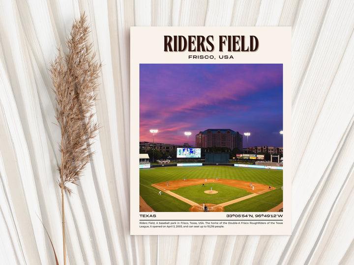 Riders Field Stadium Baseball Retro Wall Art