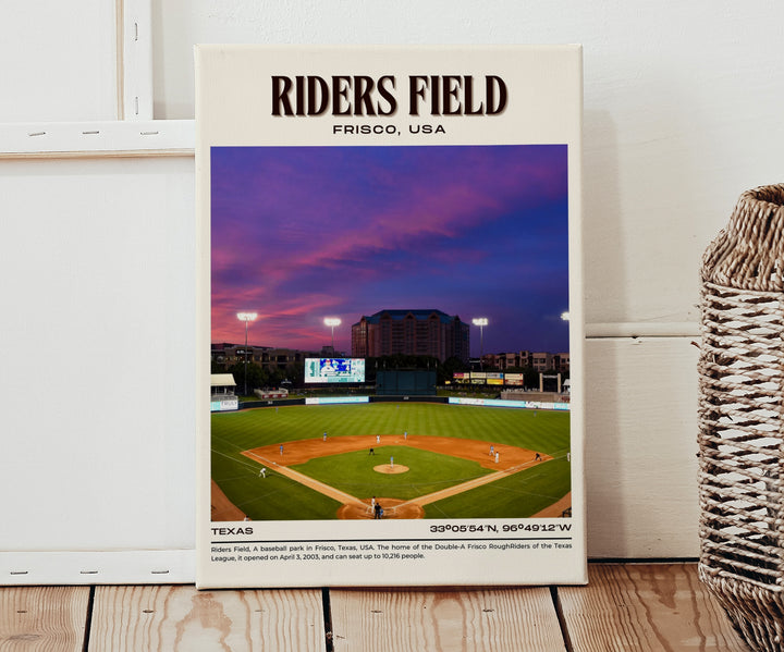 Riders Field Stadium Baseball Retro Wall Art