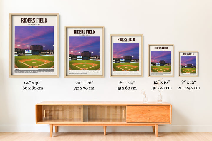 Riders Field Stadium Baseball Retro Wall Art