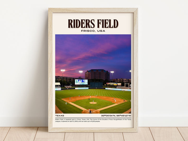 Riders Field Stadium Baseball Retro Wall Art