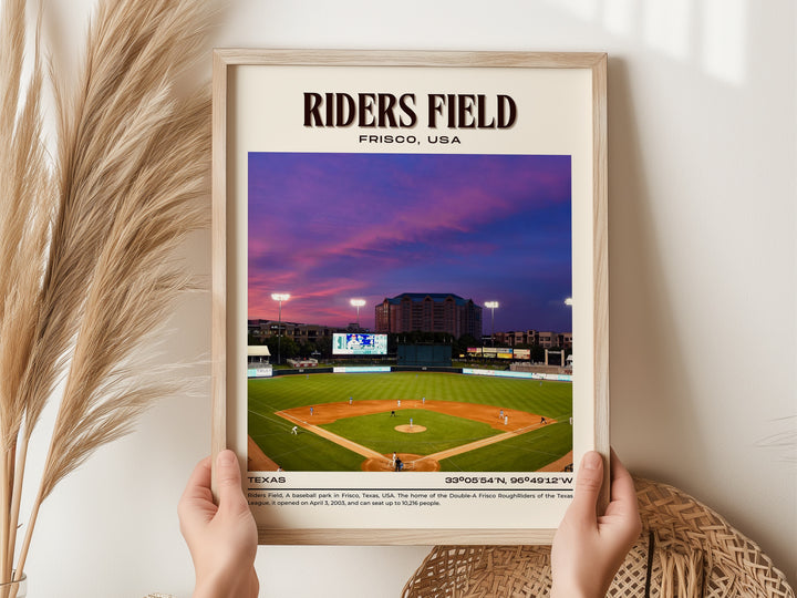 Riders Field Stadium Baseball Retro Wall Art