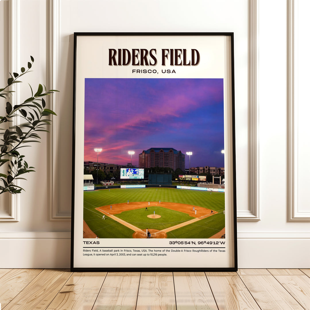 Riders Field Stadium Baseball Retro Wall Art