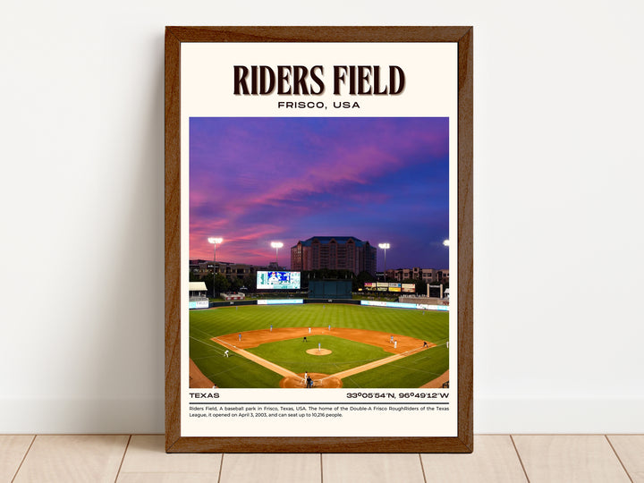 Riders Field Stadium Baseball Retro Wall Art