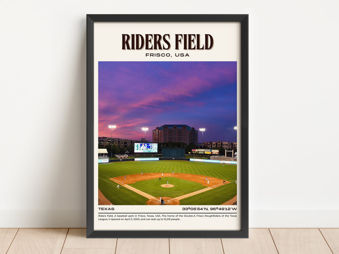 Riders Field Stadium Baseball Retro Wall Art